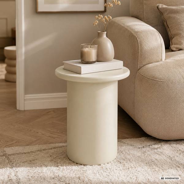 Runder Couchtisch MONO 5620 Beige - Holzwerkstoff - 30 x 40 x 30 cm