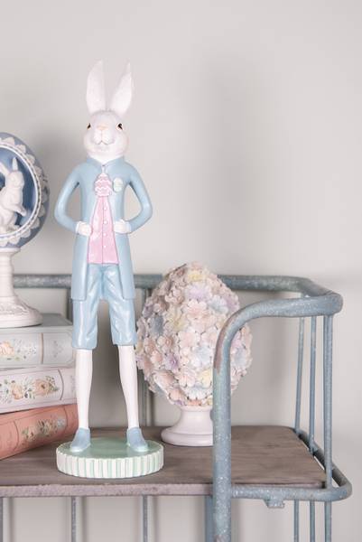 Decoratie Beeld Konijn Easter&Ugust wit - kunststof - 10 x 40 x 10 cm
