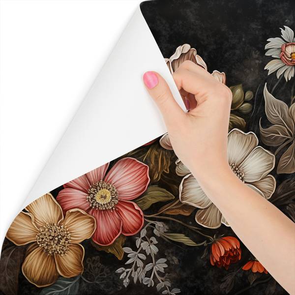 Papier Peint FLEURS Feuilles Style Rétro 368 x 254 x 254 cm