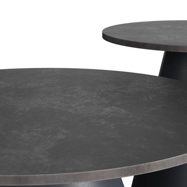 Couchtisch MILA Schwarz - Grau - Metall - Stein - 1 x 1 x 1 cm