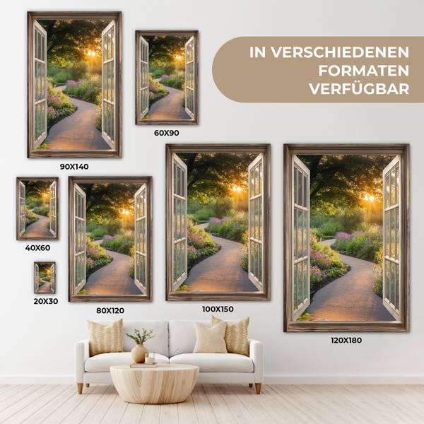 LEINWANDBILD Fensterblick 80 x 120 cm