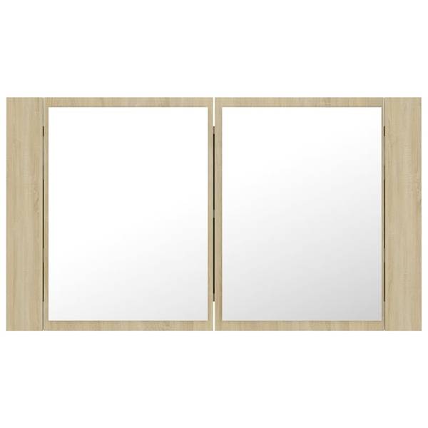 LED-Spiegelschrank 3008765_de Braun - Holzwerkstoff - 12 x 45 x 80 cm
