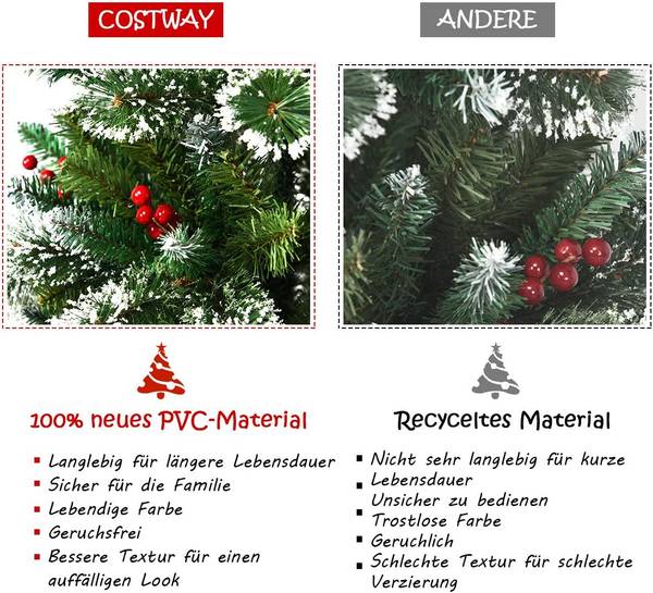 180cm Künstlicher Weihnachtsbaum Grün - Kunststoff - 85 x 180 x 85 cm