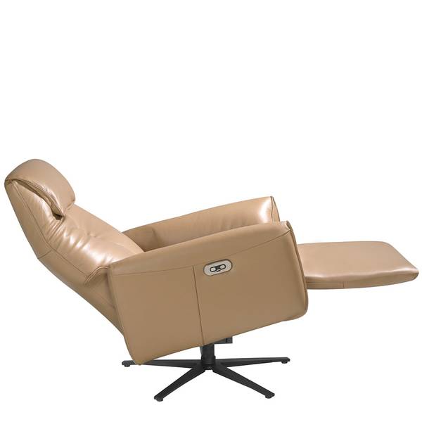 Relax-Drehsessel 5086 Beige - Flachgewebe - Kunstleder - 79 x 108 x 83 cm