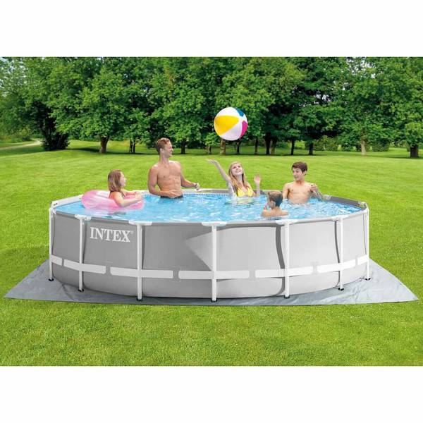 Schwimmbecken 3202887 Grau - Metall - 427 x 107 x 427 cm