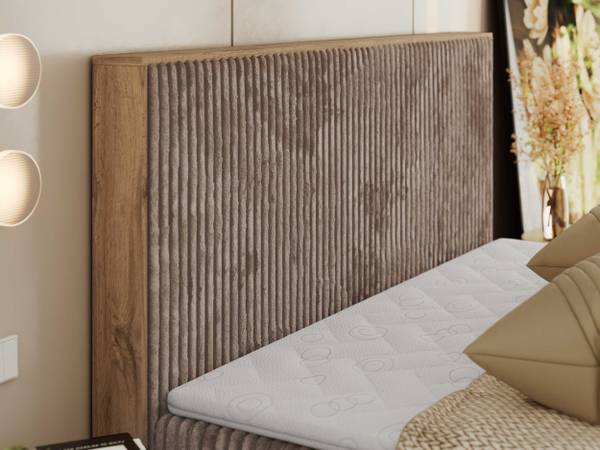 Boxspringbett WOOD CLASSIC Braun - Breite: 144 cm - H3