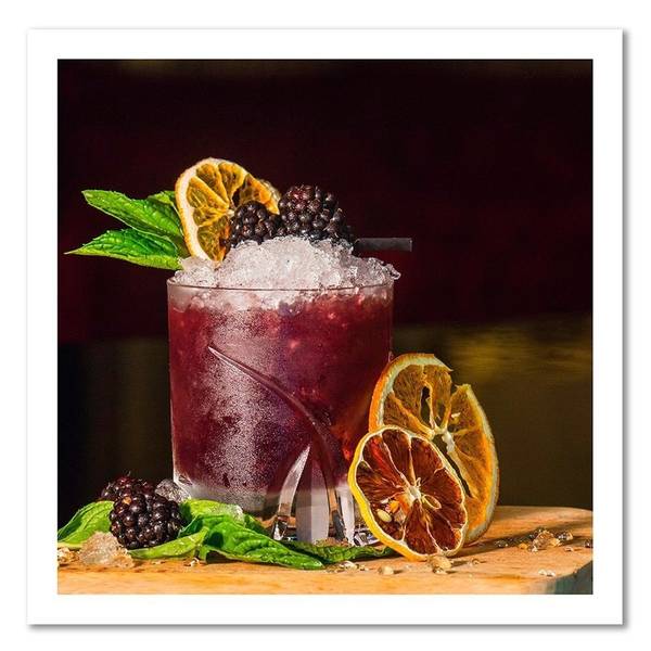 Wandbild drink und zitronenscheiben 50 x 50 cm
