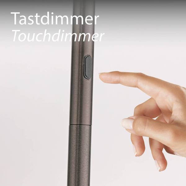 LED Stehleuchte PURE Vitrum Dunkelbraun - Graumetallic
