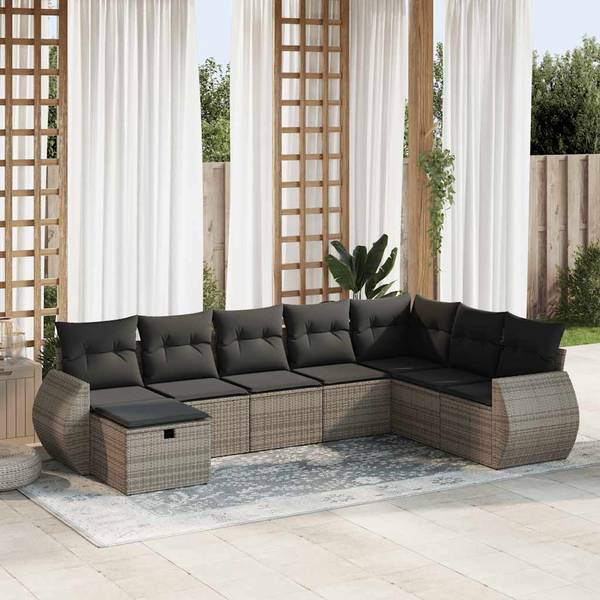 Garten-Lounge-Set 3036457-4 (8-teilig) Grau