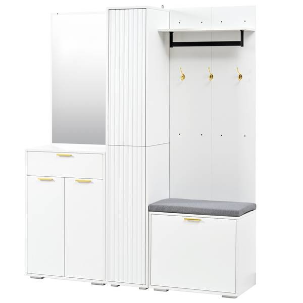 Kledingkastset LucyDiana wit - plaatmateriaal op houtbasis - 36 x 180 x 150 cm