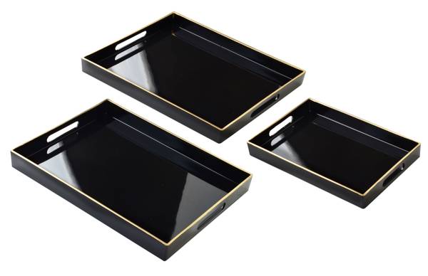 Tabletts BLANCHE 3er-Set Schwarz