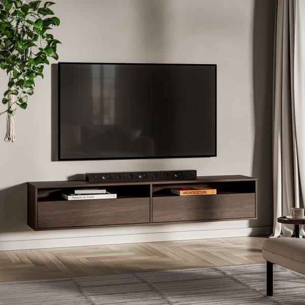 Meuble TV Heggers Marron foncé - Imitation chêne foncé