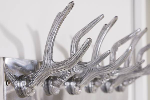 Wandgarderobe DEER Silber - Aluminium - 50 x 15 x 8 cm