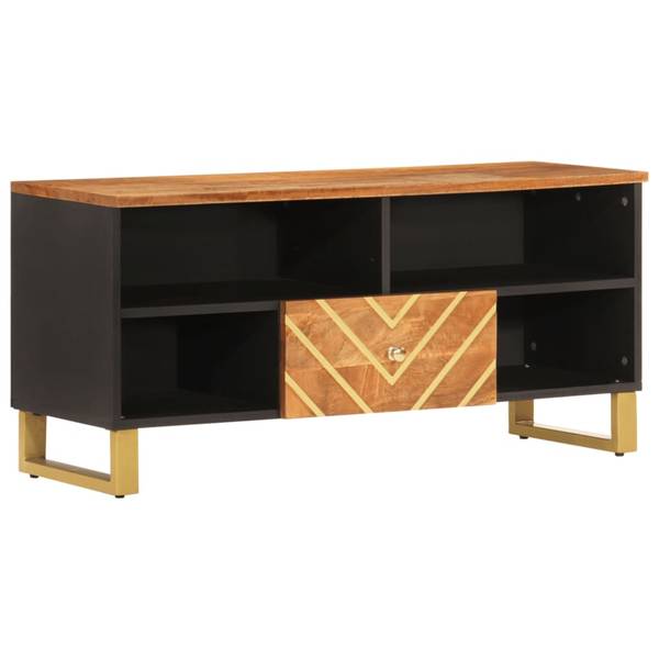 TV-Schrank D741 Braun - Massivholz - 34 x 46 x 100 cm