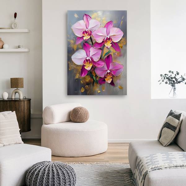 Canvas schilderij Bloemen 60 x 90 cm
