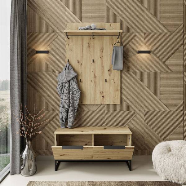 TOP II Garderobe Braun - Holzwerkstoff - 98 x 115 x 37 cm