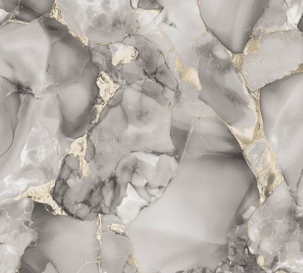 Vliestapete Golden Veil Gold - Grau