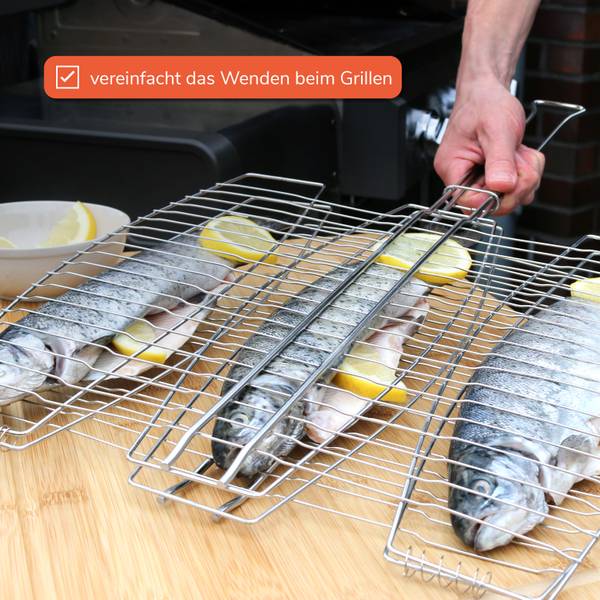 Fischgriller 14113 Silber - Metall - 40 x 40 x 65 cm
