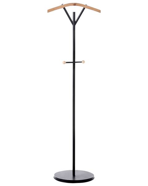 Kleiderständer THOMPSON Schwarz - Braun - Metall - 40 x 130 x 30 cm