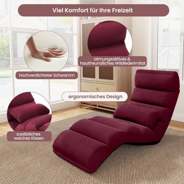 Bodenstuhl TI75103IZDE Rot - Textil - 55 x 20 x 175 cm