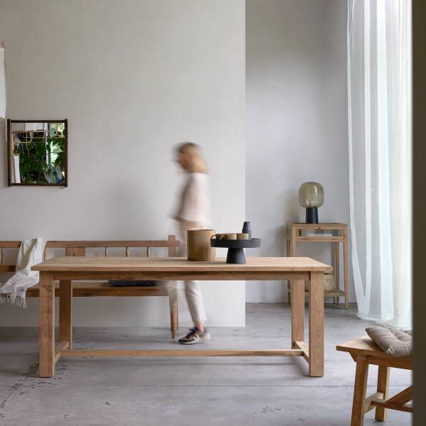 Tisch Teresa Beige - Teakholz - 200 x 76 x 90 cm