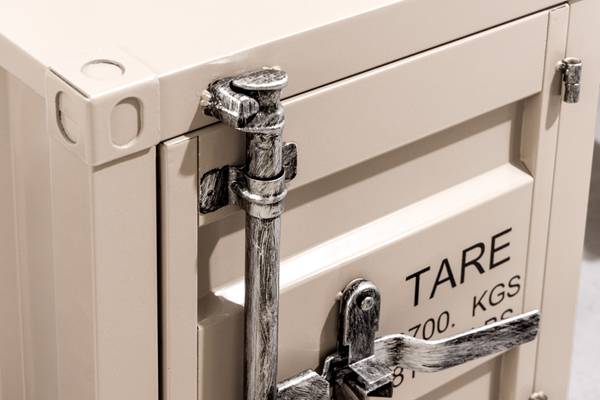 Nachttisch GLOBETROTTER mit Stauraum Beige - Grau