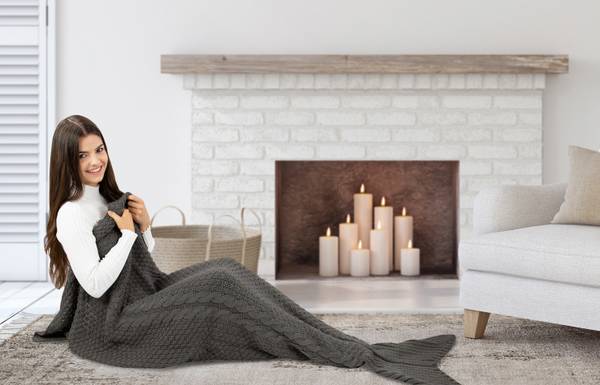 Kuscheldecke 00000160 Grau - Textil - 60 x 1 x 180 cm