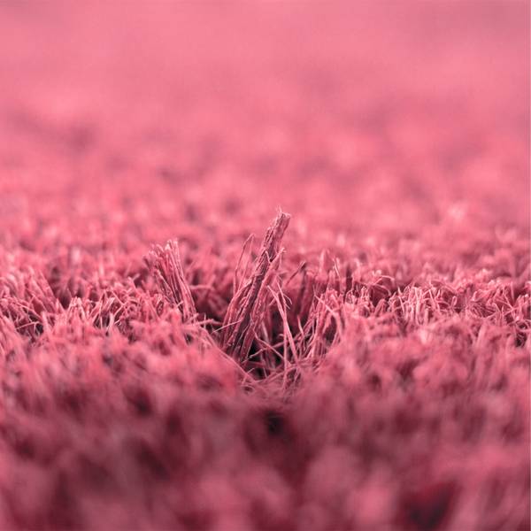 Halfronde mat Boho zwart - bruin - rood - natuurvezel - kunststof - 60 x 2 x 40 cm