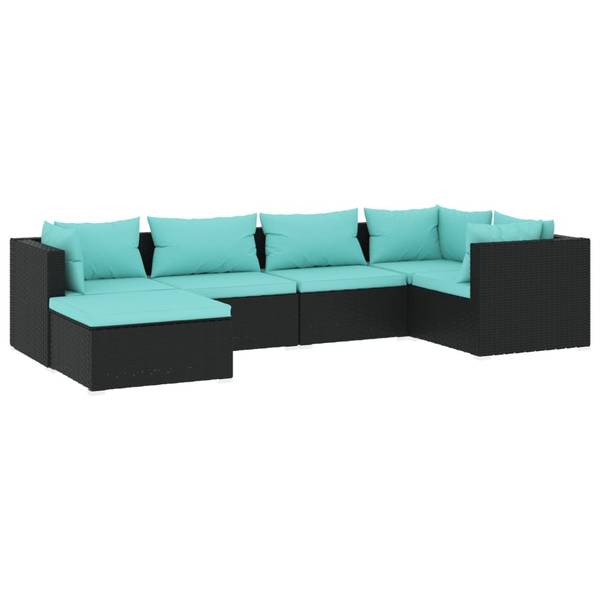 Garten-Lounge-Set 3013633-11 (6-teilig) Schwarz - Blau