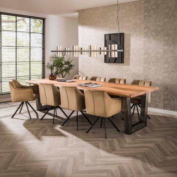 Table à manger LOG Marron - Bois massif - 300 x 77 x 100 cm