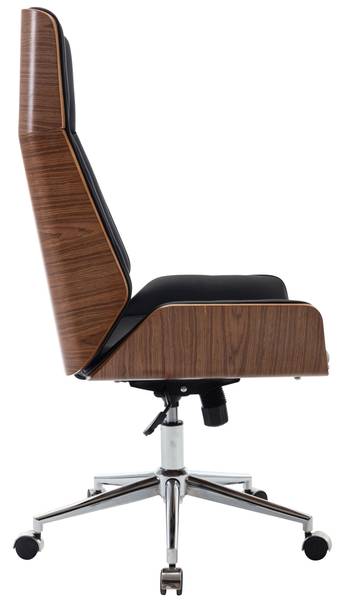 Bürostuhl Breda Schwarz - Braun - Kunstleder - 60 x 113 x 63 cm