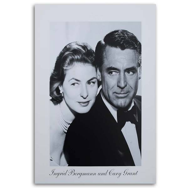 Wandbild ingrid bergmann und cary grant 80 x 120 cm