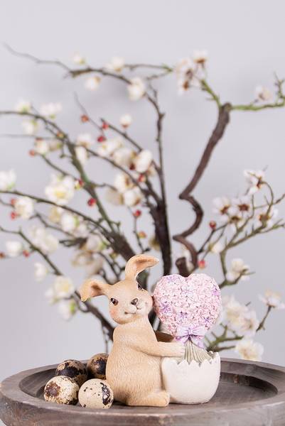 Figur Kaninchen DekoEaster-Vincent Braun - Kunststoff - 6 x 12 x 11 cm