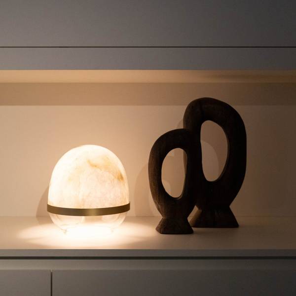 Tischlampe NICE Weiß - Stein - 23 x 26 x 23 cm