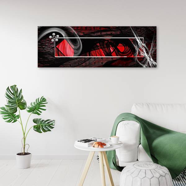 Wandbild das geheimnis von rot 150 x 50 cm