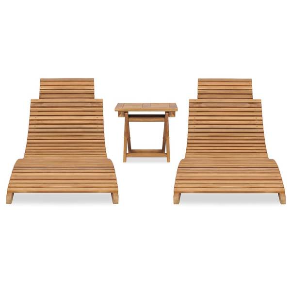 Garten-Lounge-Set 3059960 (3-teilig) Braun - Teakholz - 50 x 55 x 175 cm