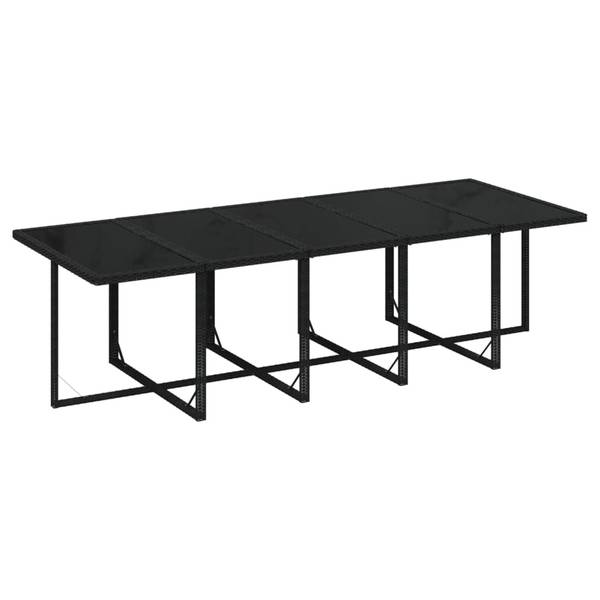 Garten Essgruppe 3001936-4 11-teilig Schwarz - Weiß - Polyester - Klarglas - 107 x 74 x 275 cm