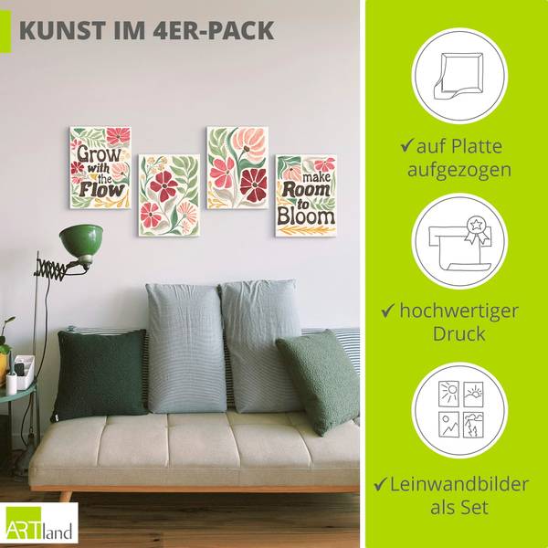 Leinwandbilder Modern Petals Set 4tlg. 30 x 40 cm
