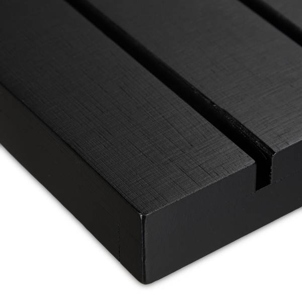 Bambus Badematte Schwarz - Holzverbundwerkstoff - 61 x 4 x 40 cm