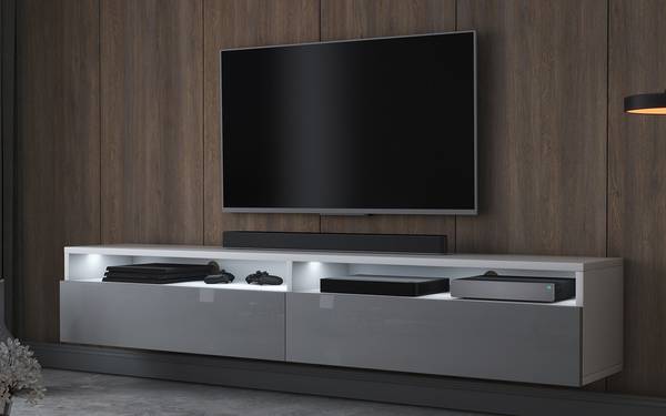 TV-Lowboard REDNAW Grau - Weiß