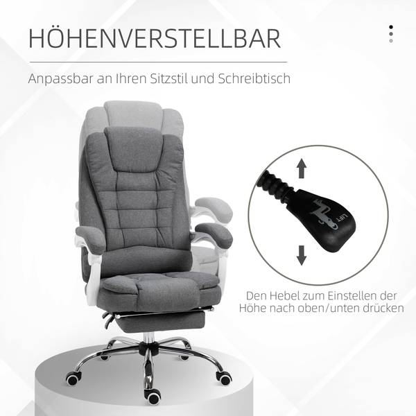 Bürostuhl Schreibtischstuhl 921-223V70 Grau - Textil - 70 x 118 x 65 cm