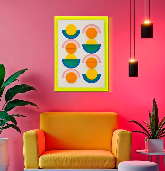 Schilderij op canvas Pop Art B deels massief hout - 50 x 70 x 3 cm