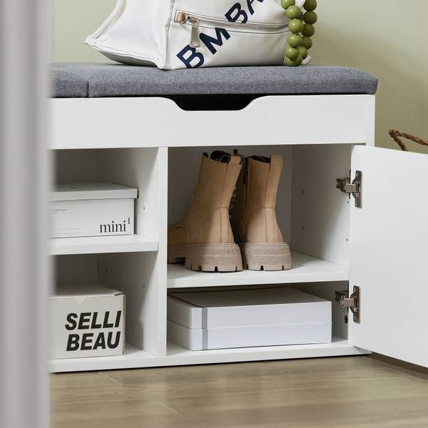 Schuhbank FSR96-W Weiß - Holzwerkstoff - 100 x 48 x 34 cm