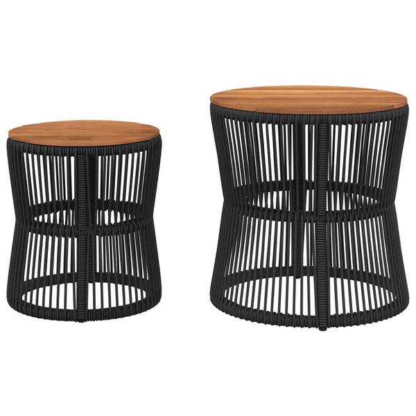 Table de jardin 3033255 lot de 2 Noir - Polyrotin - 50 x 50 x 50 cm