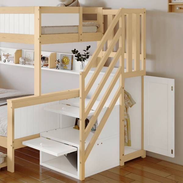 Stockbett K-1320 Weiß - Holzwerkstoff - 129 x 148 x 252 cm