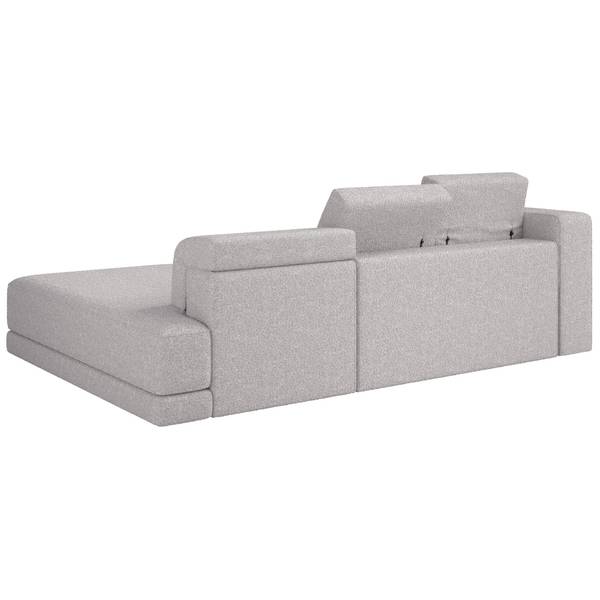 Ecksofa Novals Hellgrau - Bouclé - Polyamid - Webstoff