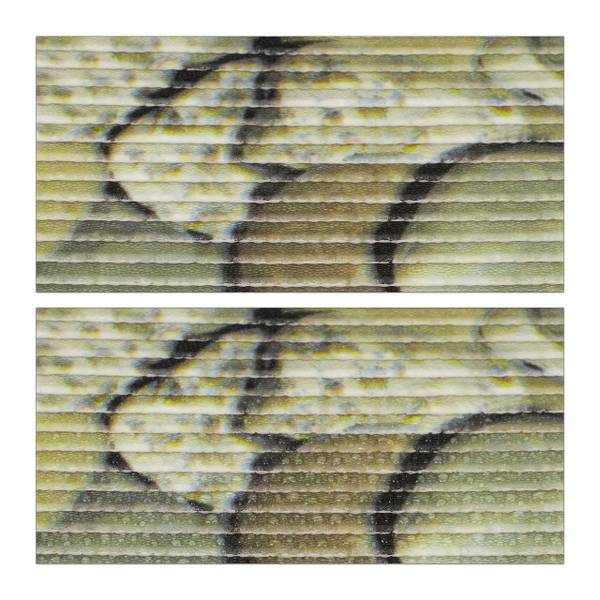 Tapis moelleux mousse Beige - Vert - Blanc - Profondeur : 150 cm