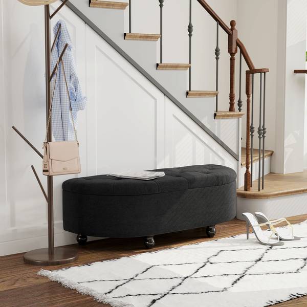 Sitzbank 831-410V00CG Schwarz - Samt - 46 x 42 x 120 cm