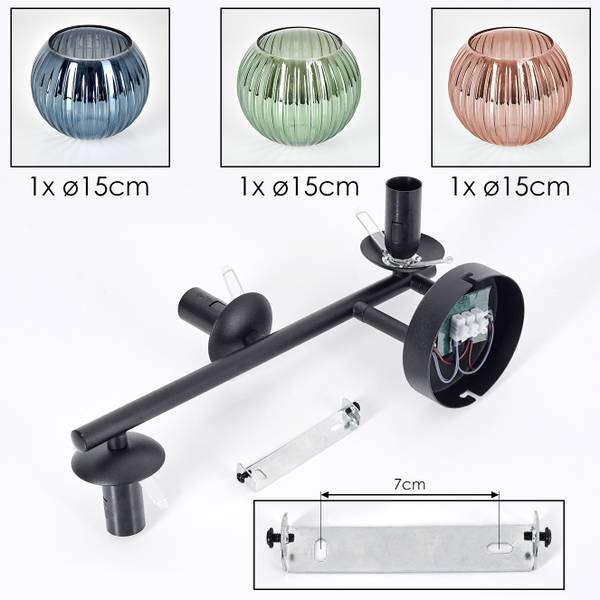Deckenleuchte Fossobiubo Blau - Kupfer - Grün - 34 x 34 x 35 cm