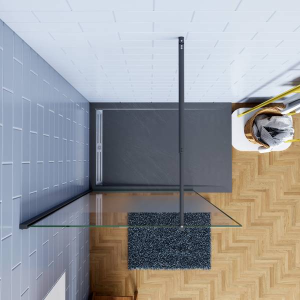 Milchglas Streifen Duschwand Walk-In Grau - Sicherheitsglas - 70 x 200 x 1 cm